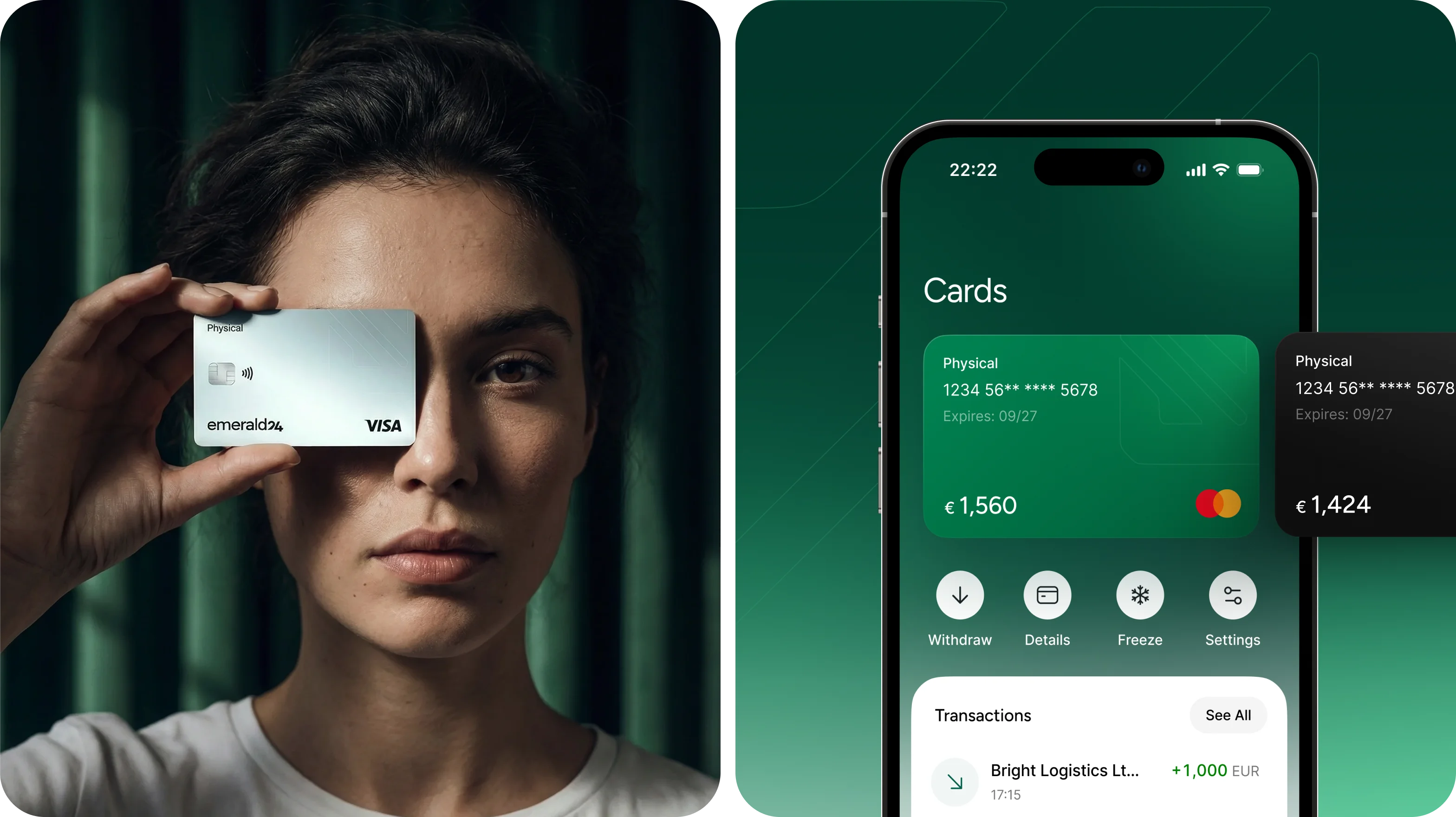 Emerald24 — UX/UI дизайн і розробка сайту для необанку - goodface.agency
