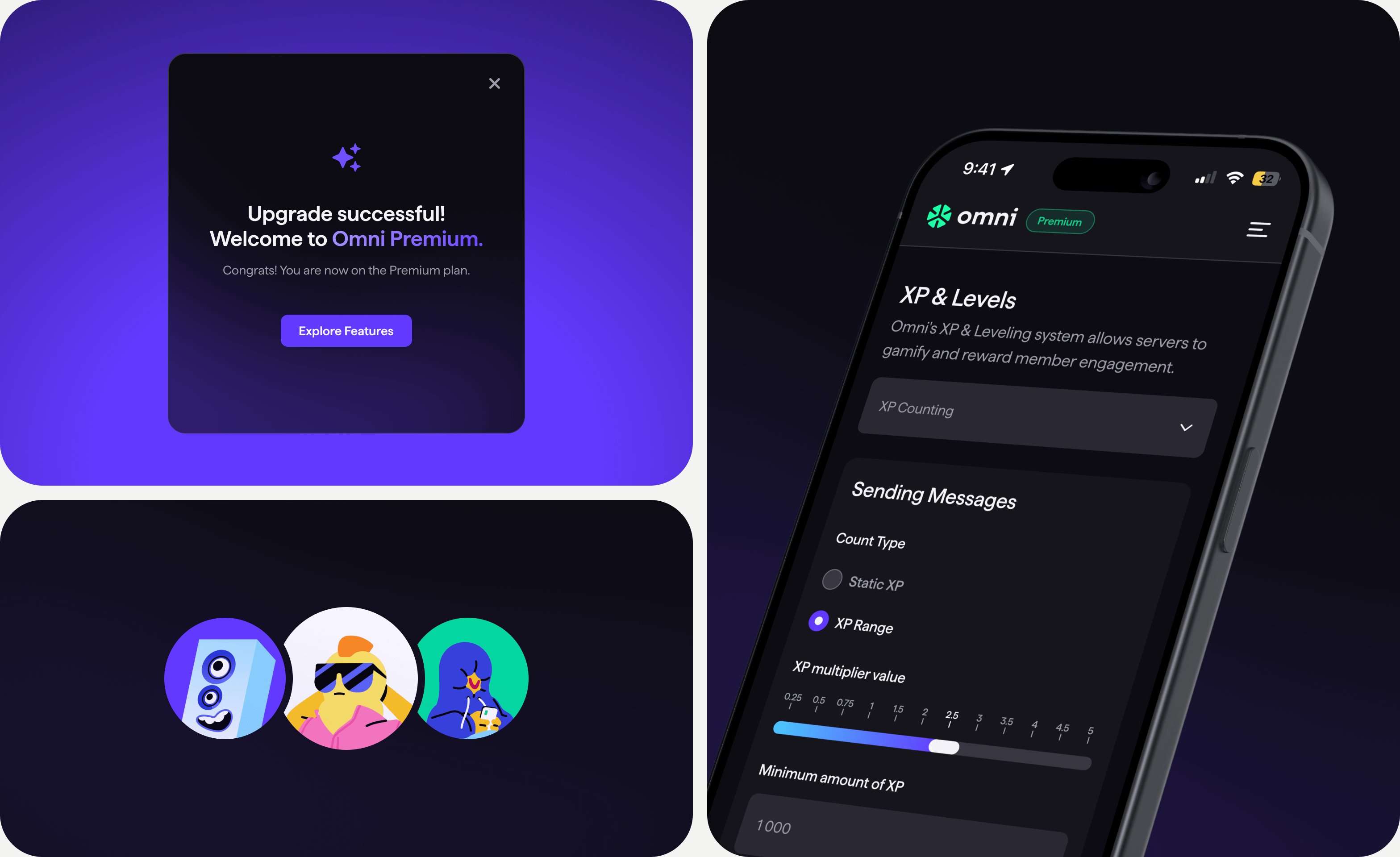 17. Goodface agency - case Omni - Component & XP Levels.png - UX/UI design and development for SaaS solution for Discord app - goodface.agency
