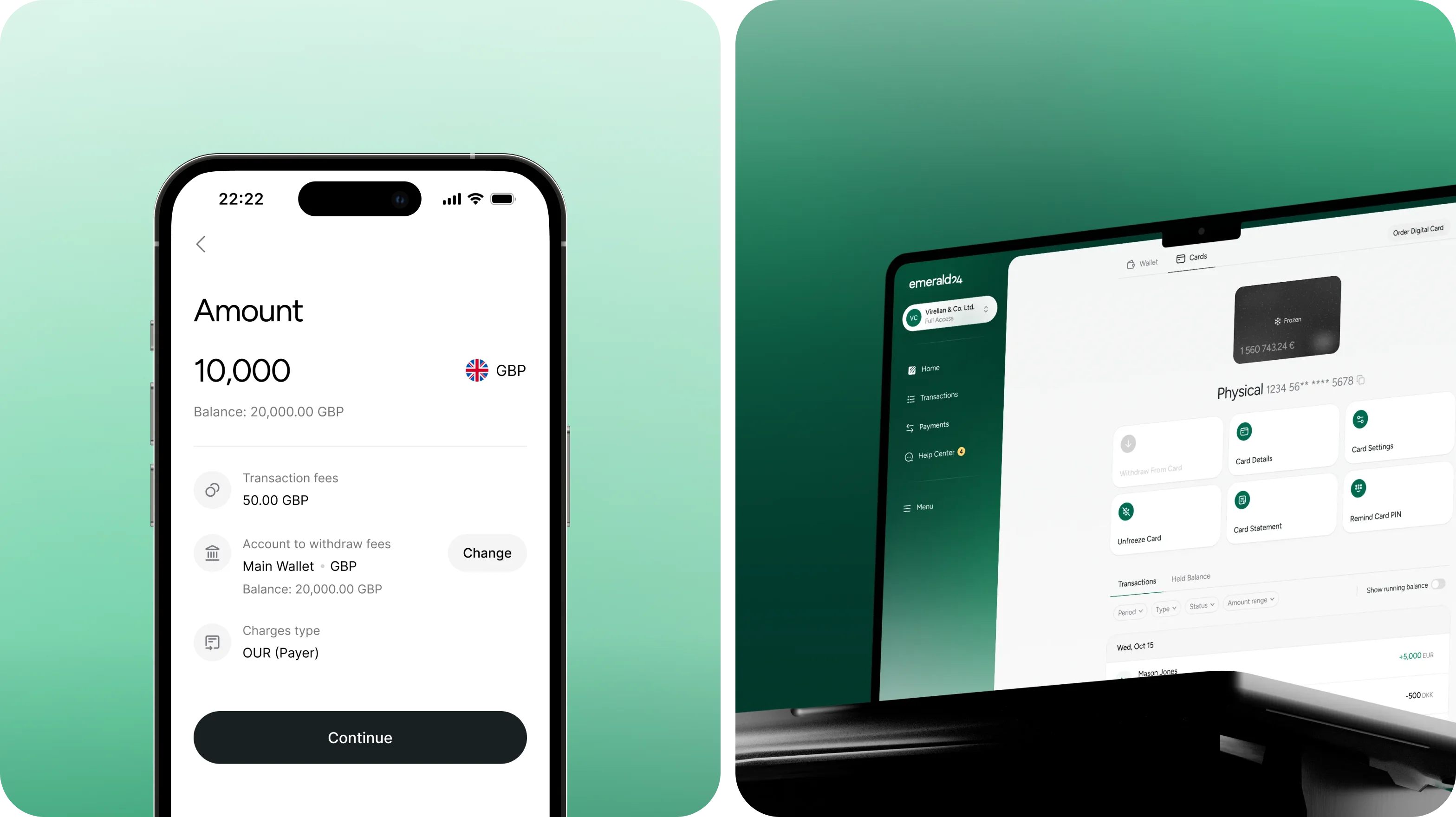 Emerald24 — UX/UI дизайн і розробка сайту для необанку - goodface.agency