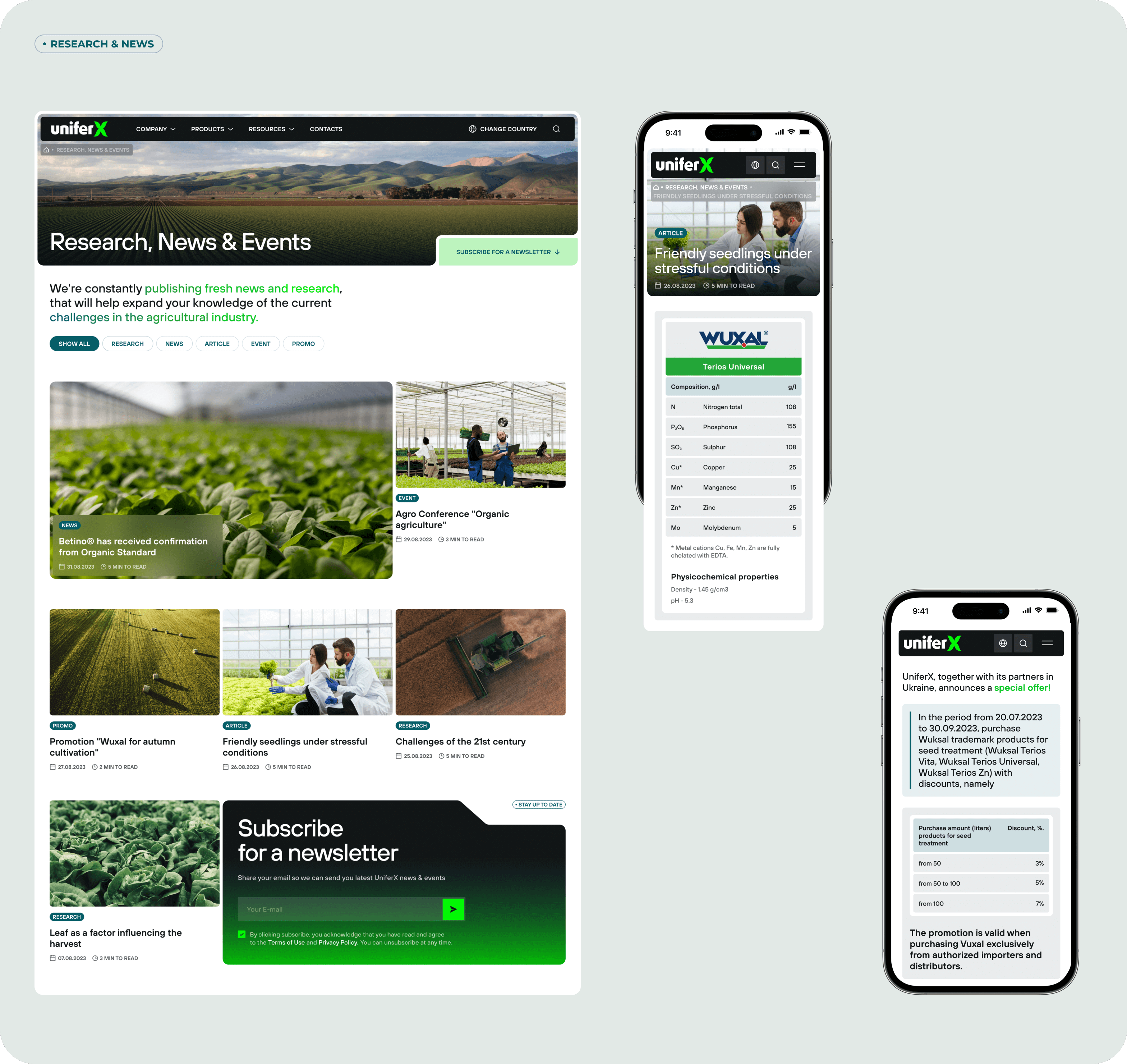 24. UniferX - Research & News.png - UniferX website: UX/UI design and web development for a distributor of fertilizers – Goodface agency  - goodface.agency