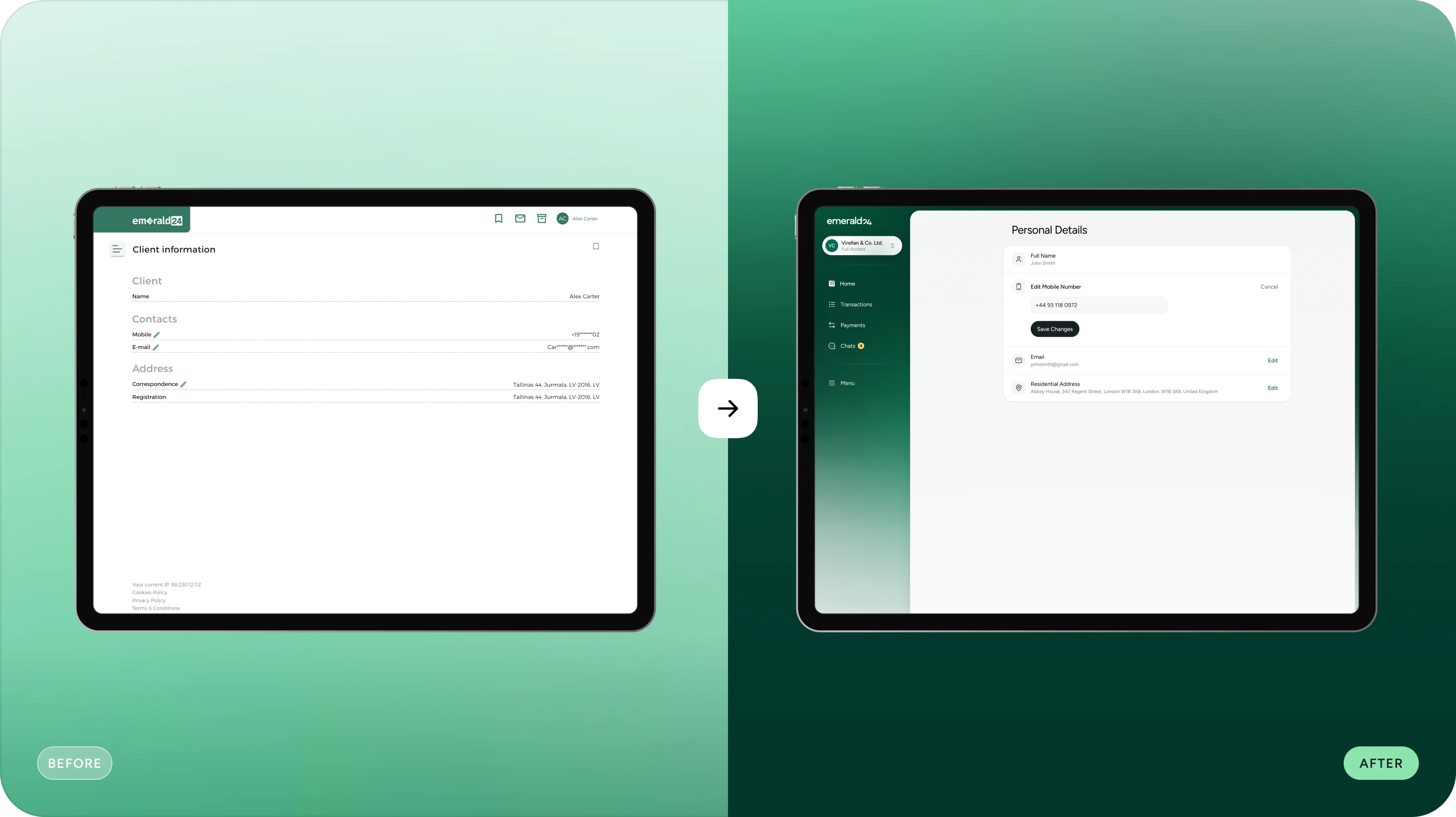 Emerald24 — UX/UI дизайн і розробка сайту для необанку - goodface.agency
