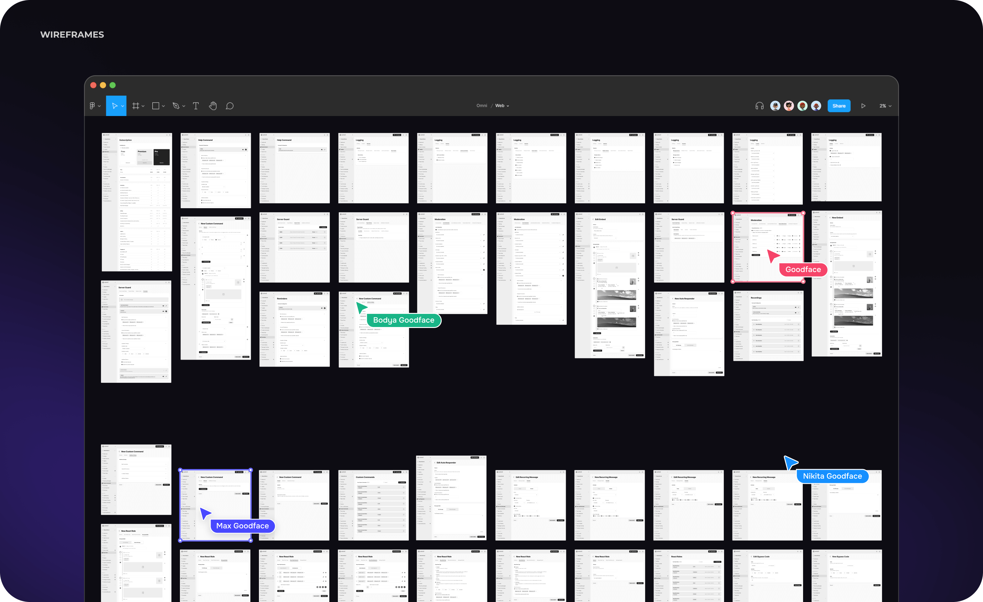 4. Goodface agency - case Omni - Wireframes.png - UX/UI design and development for SaaS solution for Discord app - goodface.agency