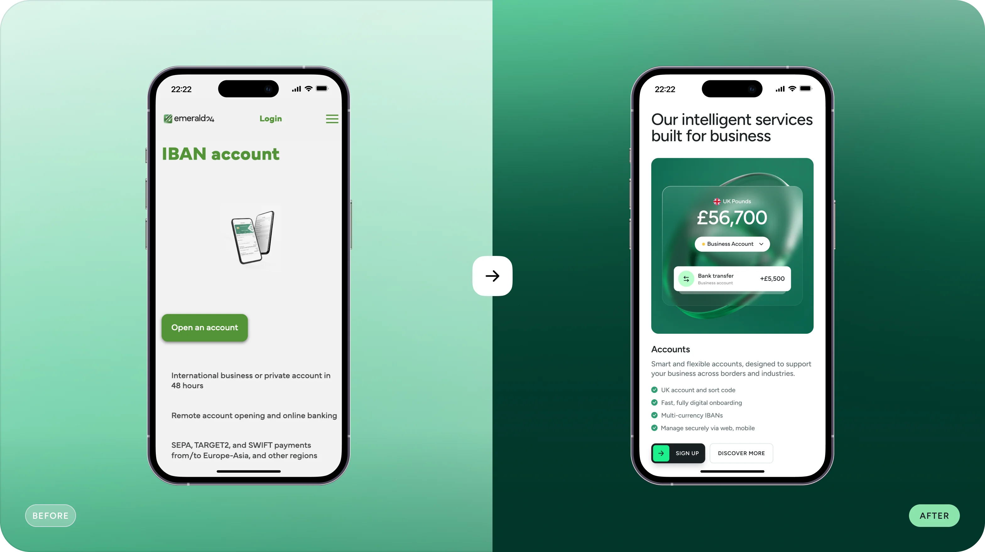 Emerald24 — UX/UI дизайн і розробка сайту для необанку - goodface.agency