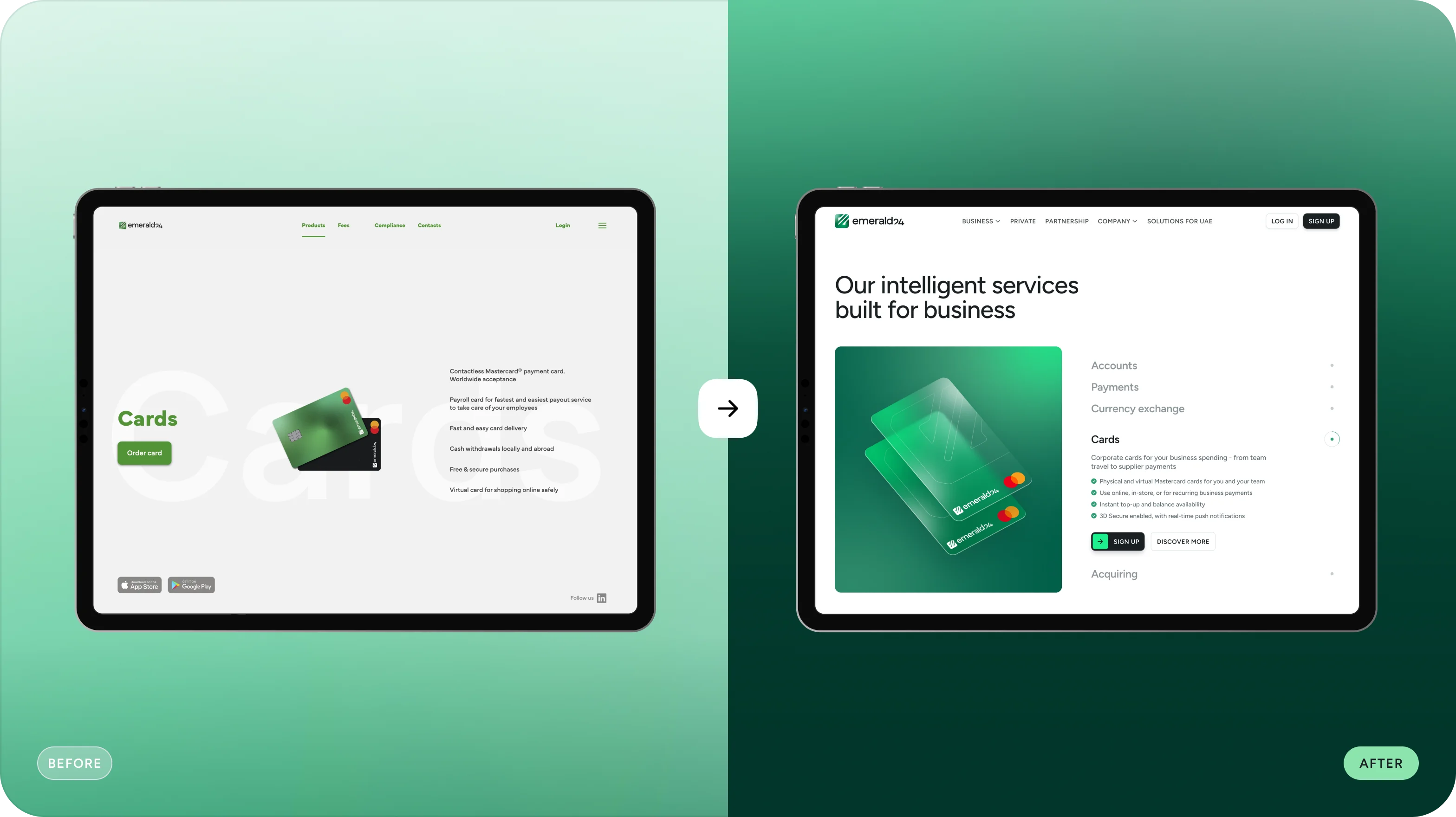 Emerald24 — UX/UI дизайн і розробка сайту для необанку - goodface.agency