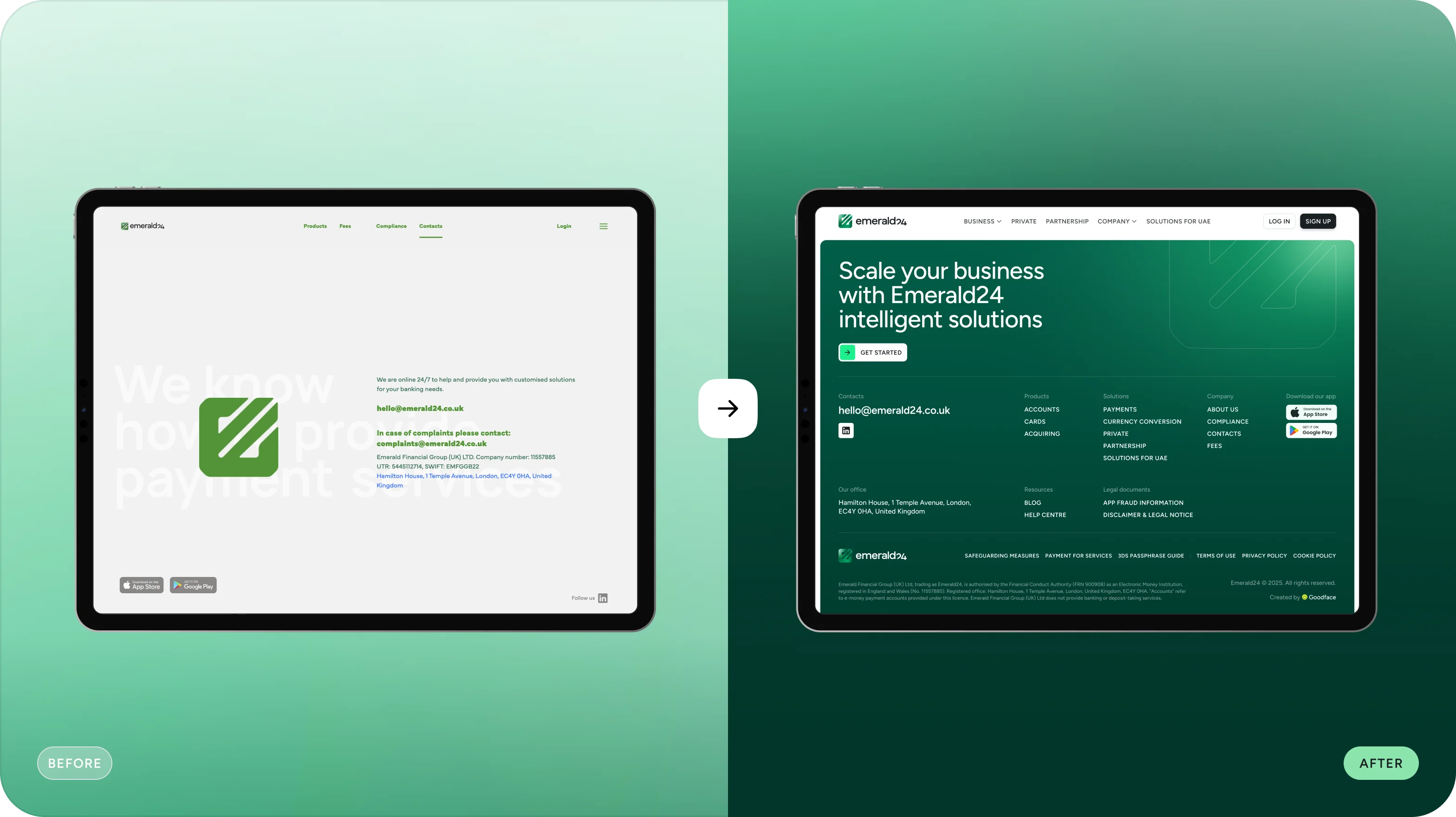 Emerald24 — UX/UI дизайн і розробка сайту для необанку - goodface.agency