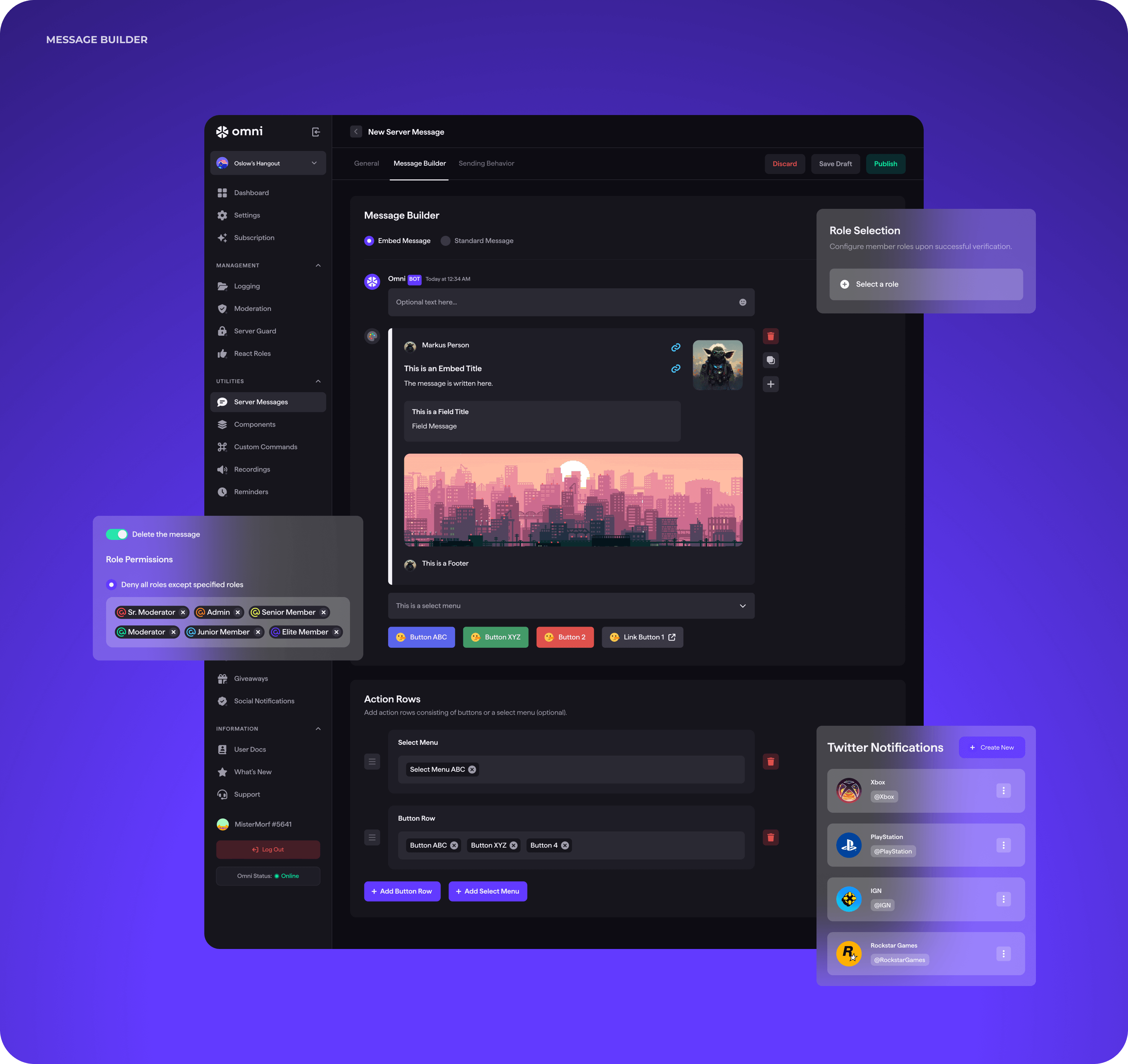 8. Goodface agency - case Omni - Message Builder.png - UX/UI design and development for SaaS solution for Discord app - goodface.agency