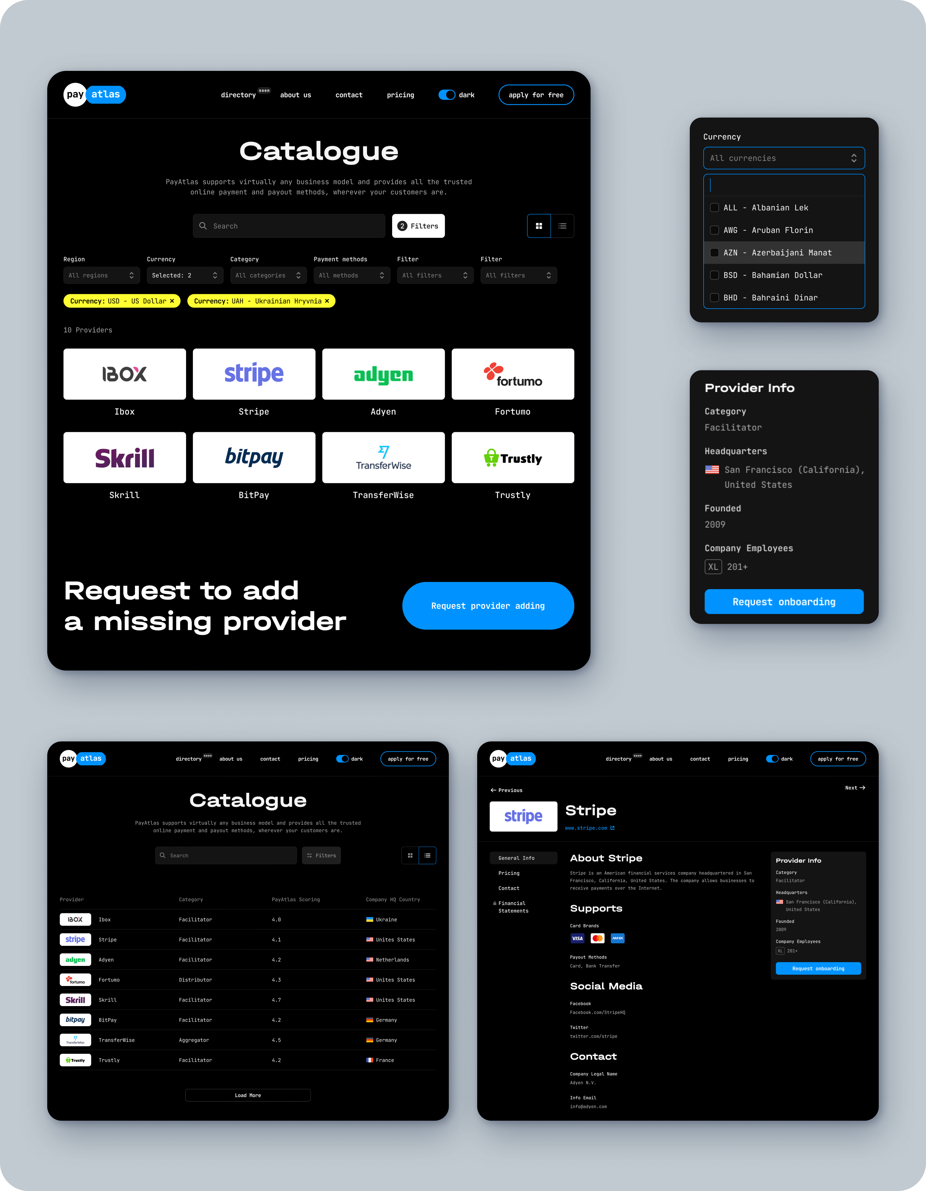 8.png - Platform interface design, website development and logo creation for the global catalog of payment providers - goodface.agency