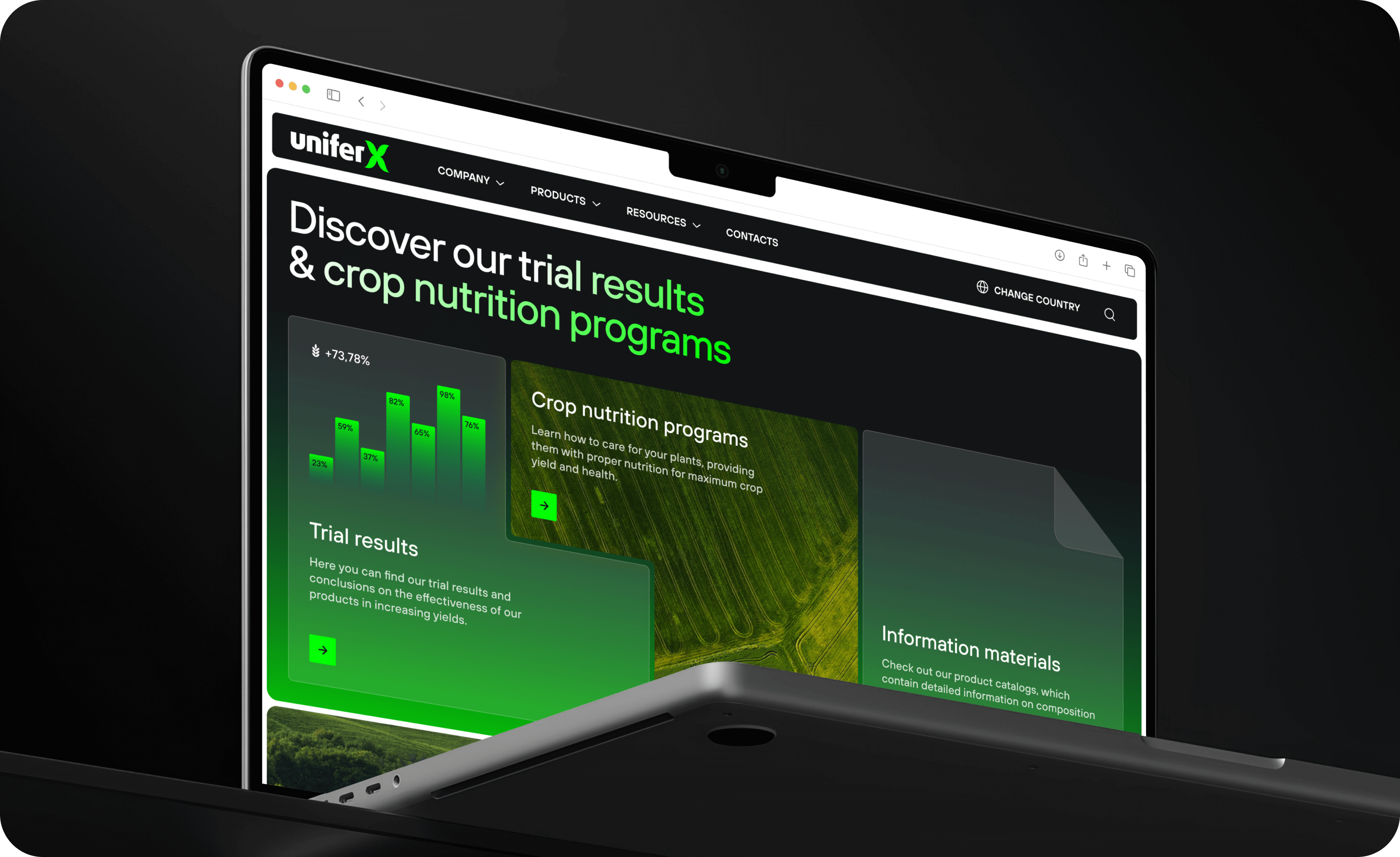 9. Trial results and crop nutrition programs.png - UniferX website: UX/UI design and web development for a distributor of fertilizers – Goodface agency  - goodface.agency