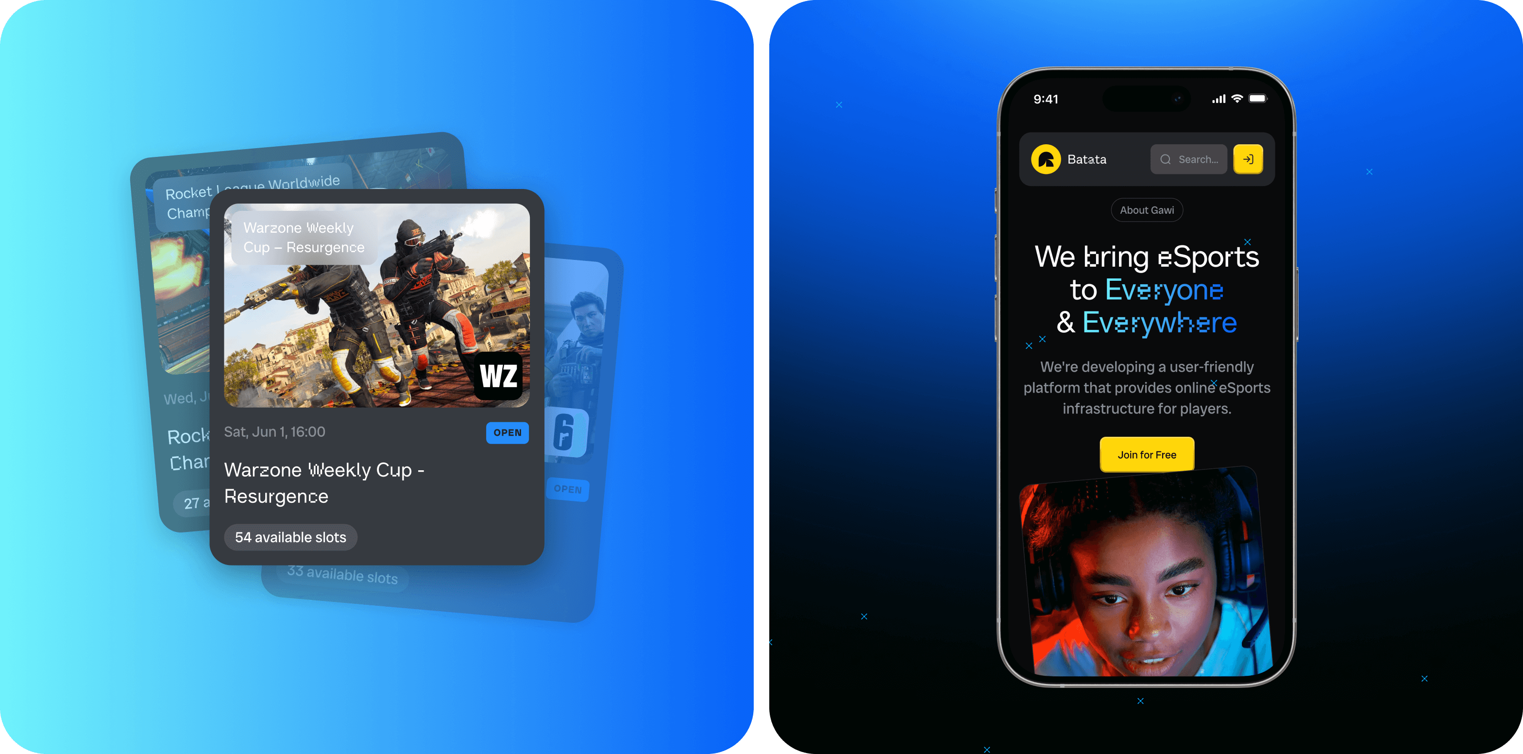 Batata: UX/UI design of an eSports platform – Goodface - goodface.agency