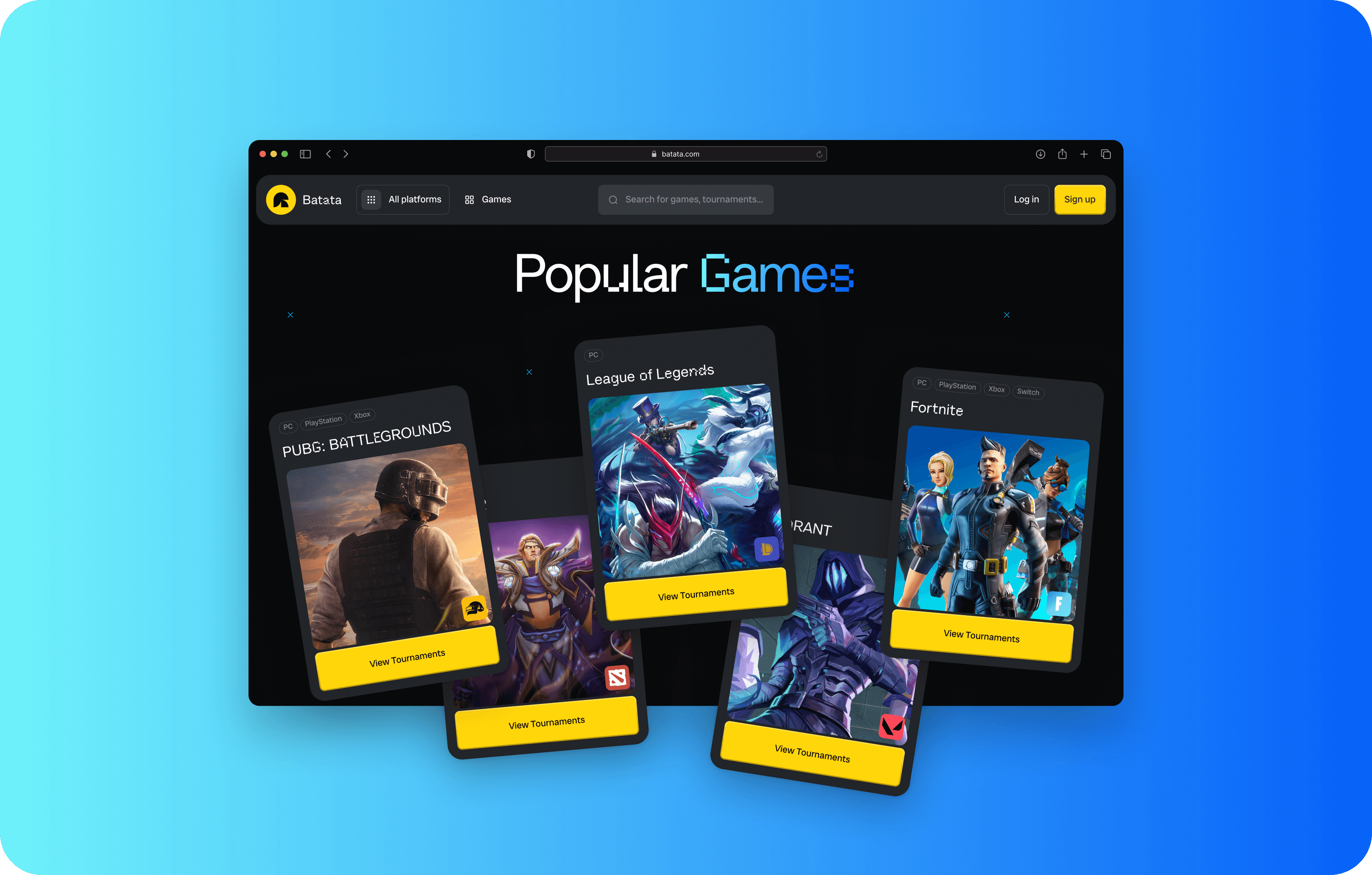 Batata: UX/UI design of an eSports platform – Goodface - goodface.agency