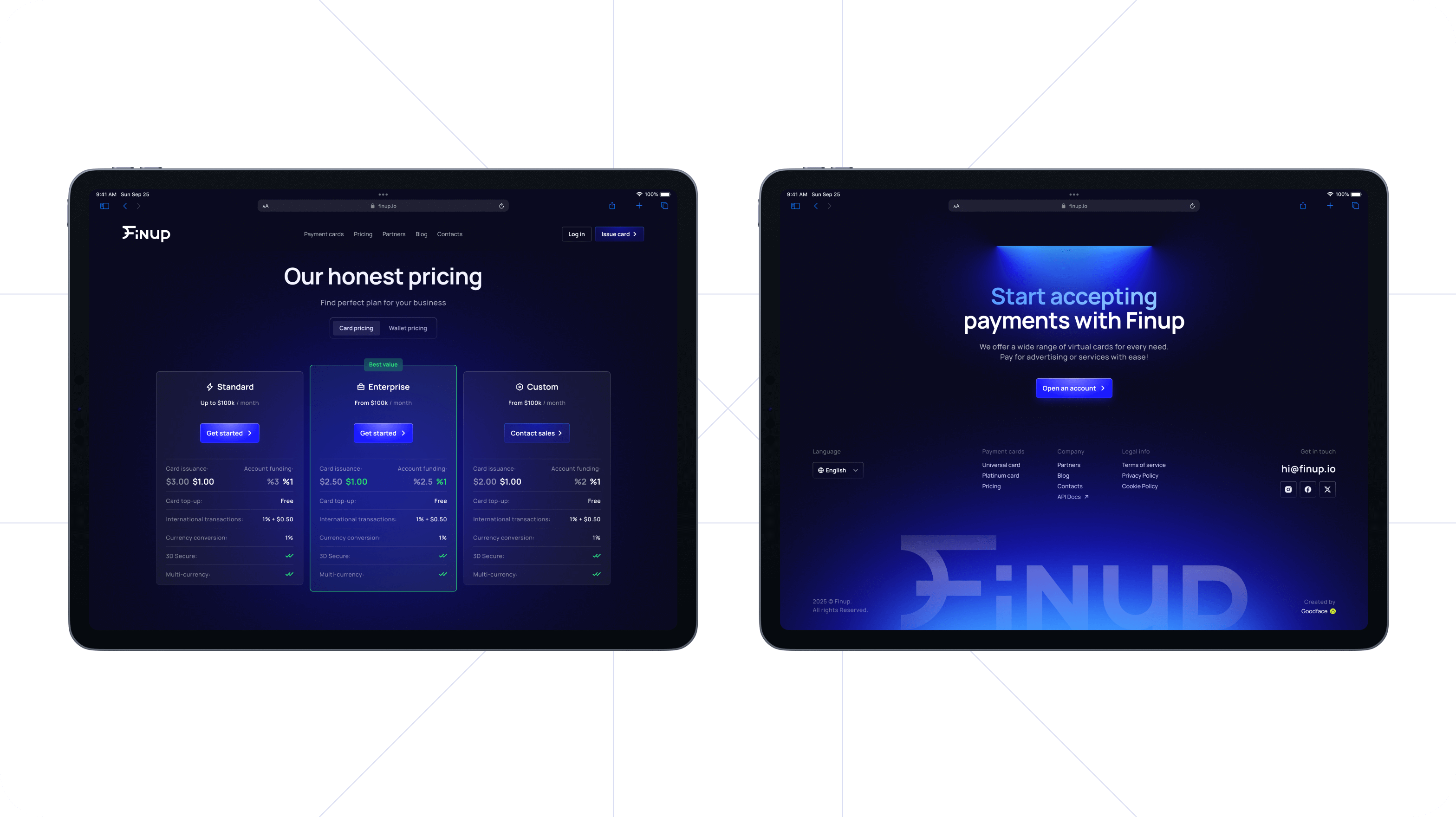 Finup rebranding: Website development, UX/UI design, brand identity design – Goodface - goodface.agency