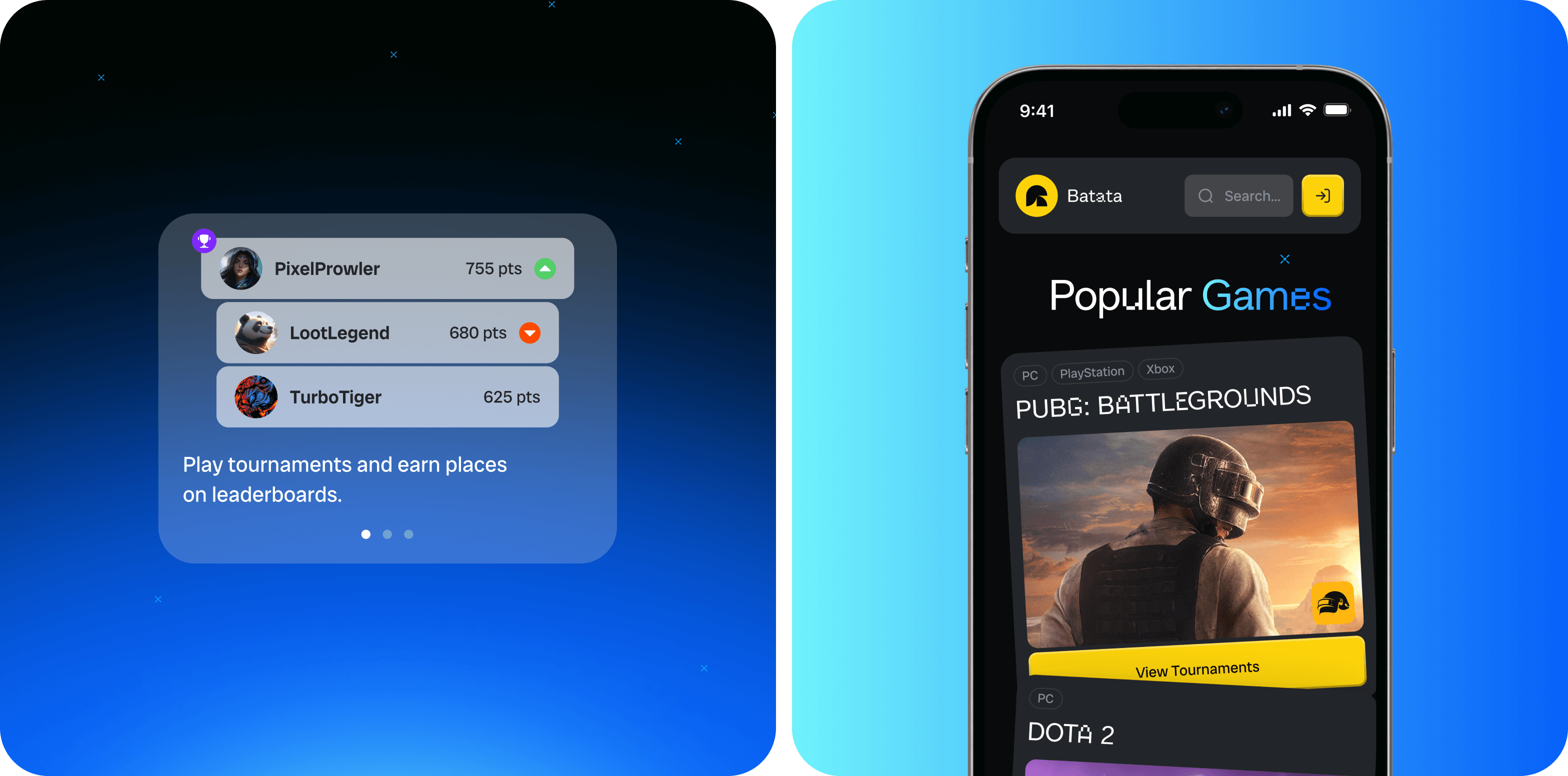 Batata: UX/UI design of an eSports platform – Goodface - goodface.agency