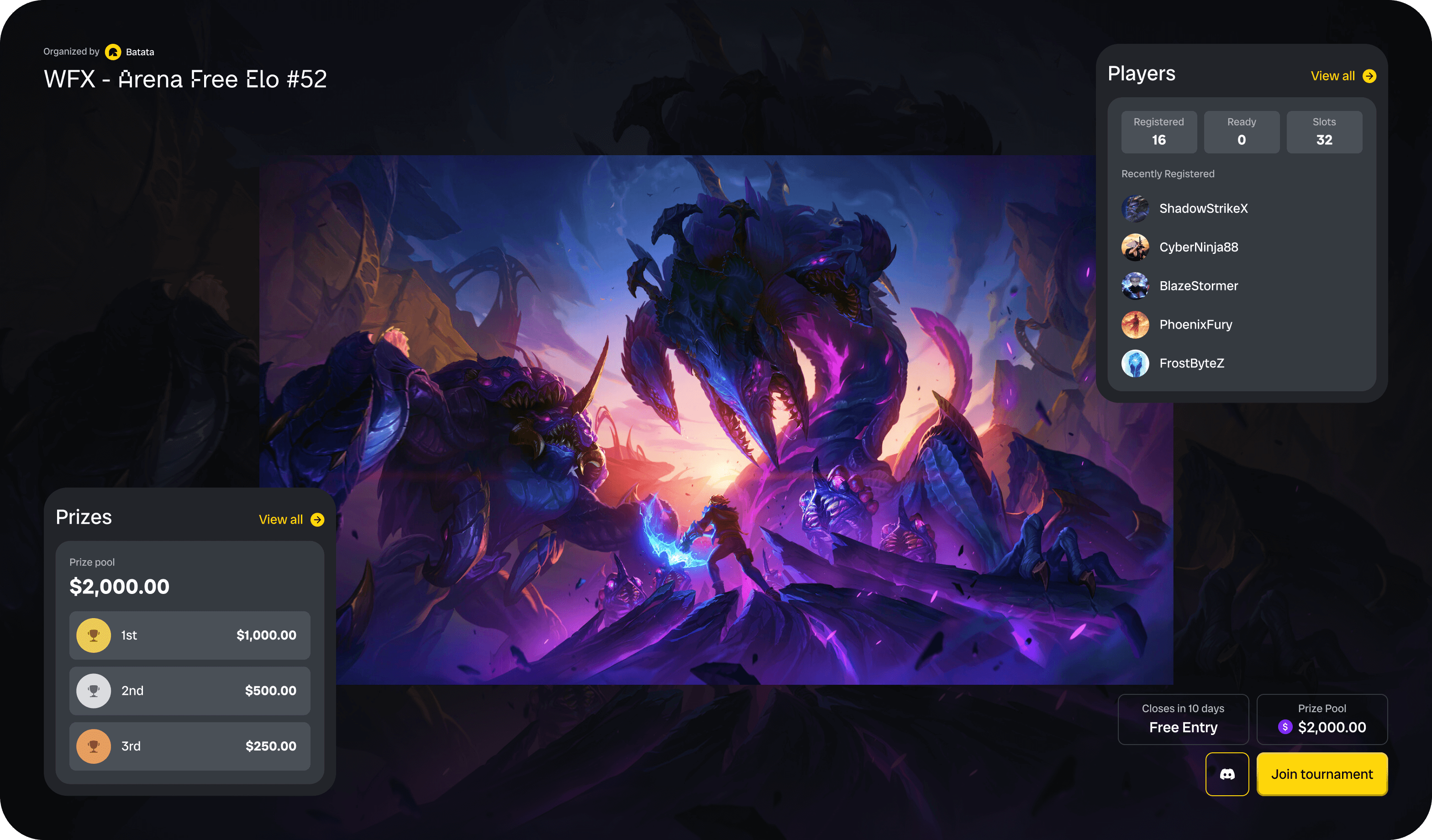 Batata: UX/UI design of an eSports platform – Goodface - goodface.agency