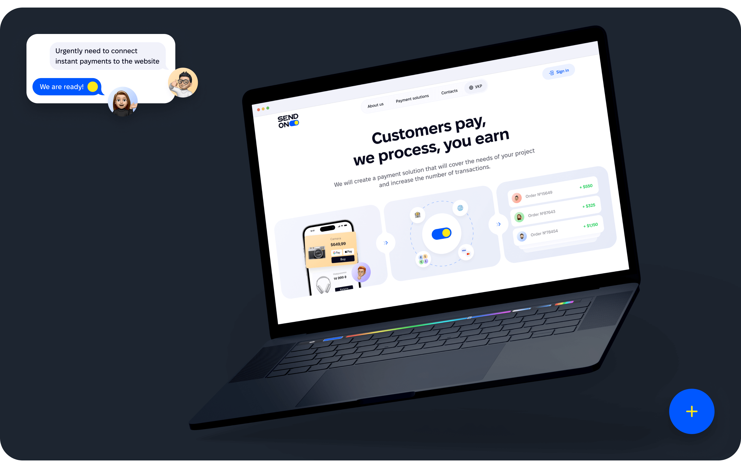 Goodface agency, case SendOn 5.png - UX/UI Design, website development and brand identity for an online payment service - goodface.agency