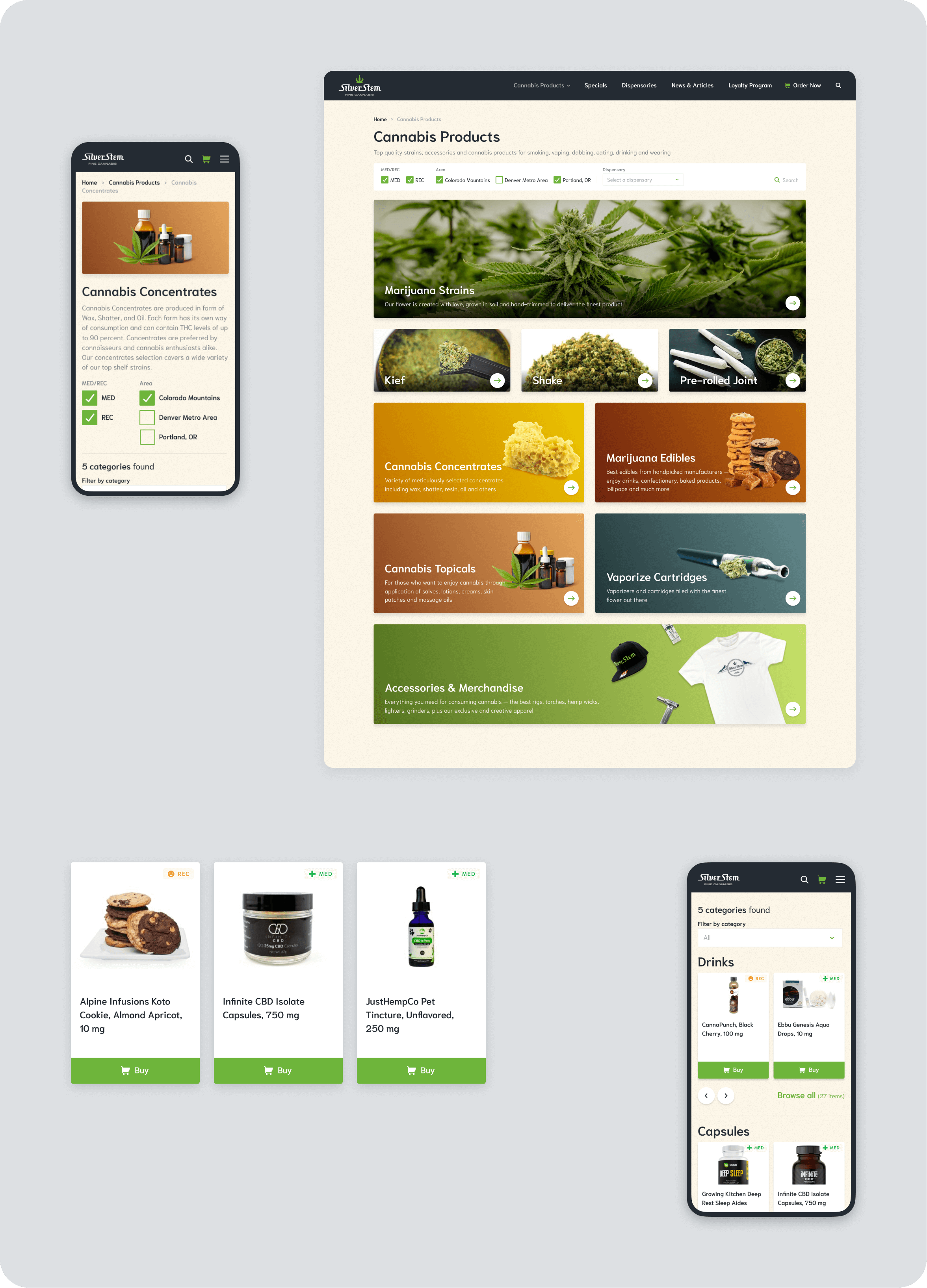 Goodface agency, case SilverStem, Cannabis Products.png - Design for large online store of medical cannabis in the USA - goodface.agency