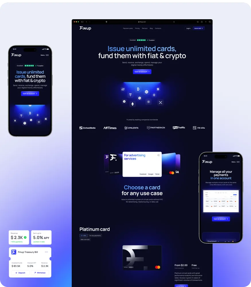Finup rebranding: Website development, UX/UI design, brand identity design  – Goodface — Goodface agency